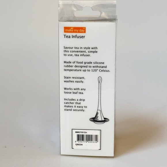 Make my Day Tea Infuser Green Silicone Stain Resistant Easy To Use Works With An - Picture 3 of 4